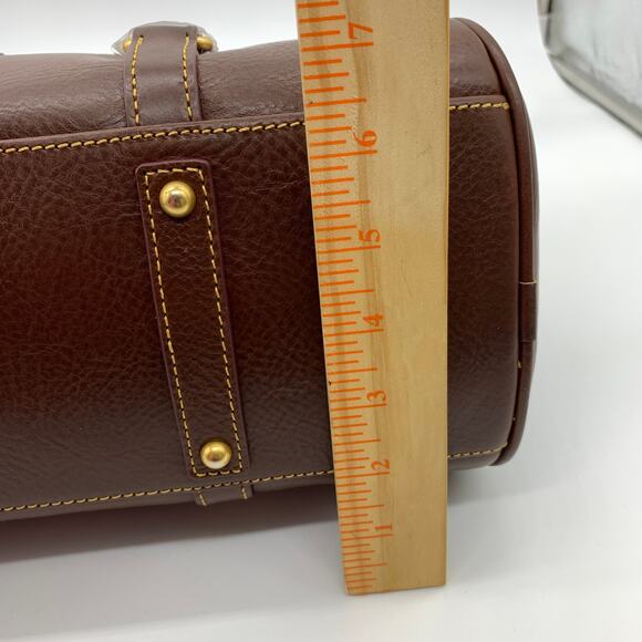 Dooney & Bourke Handbags Florentine Leather Satchel Brown Cheatnut Color - Picture 7 of 16